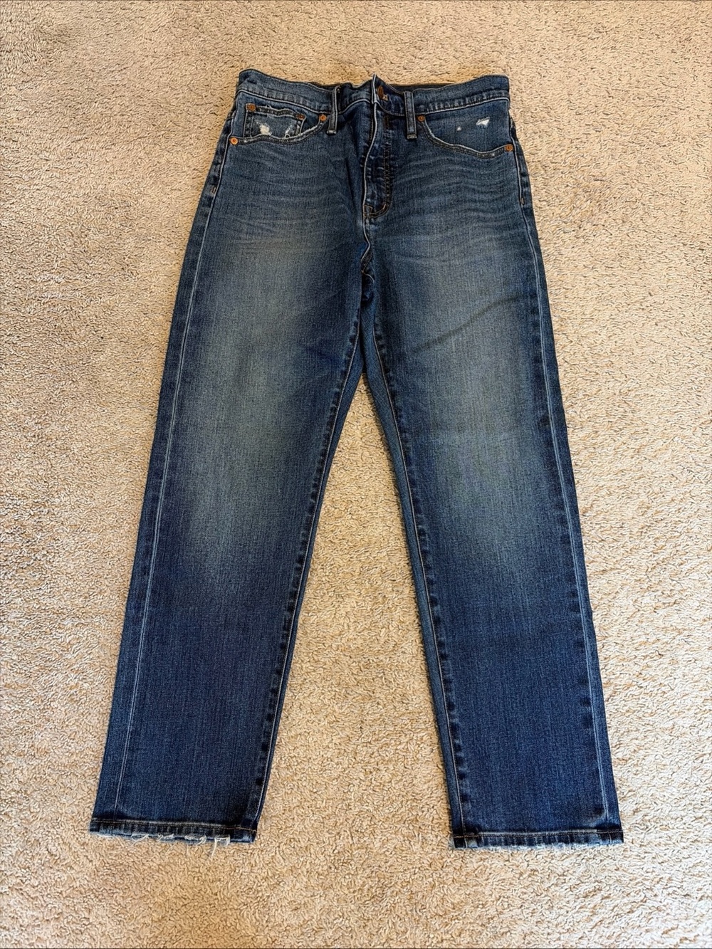 Womens Madewell Classic Straight Jeans Dark Wash Size 29 High Rise